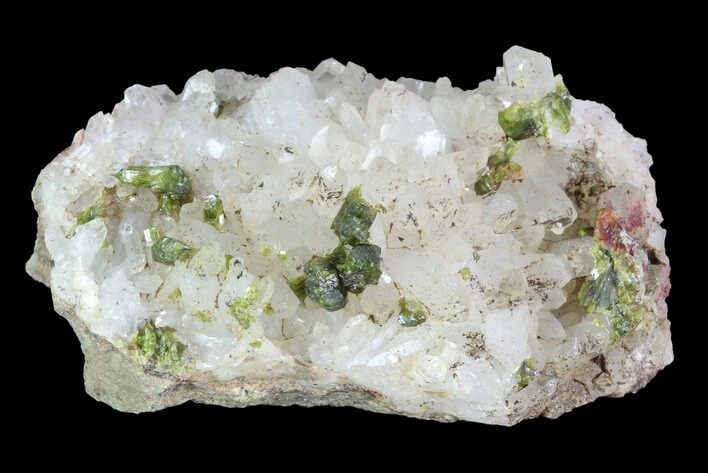 Lustrous Epidote On Quartz Crystals - Morocco #91198